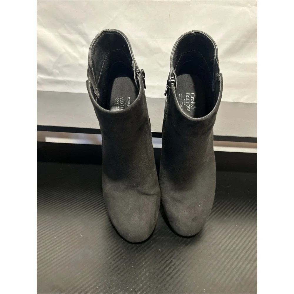 Croft & Barrow Carmen‎ Ankle Bootie Black Ortholite Eco Buckle Round Toe 8.5